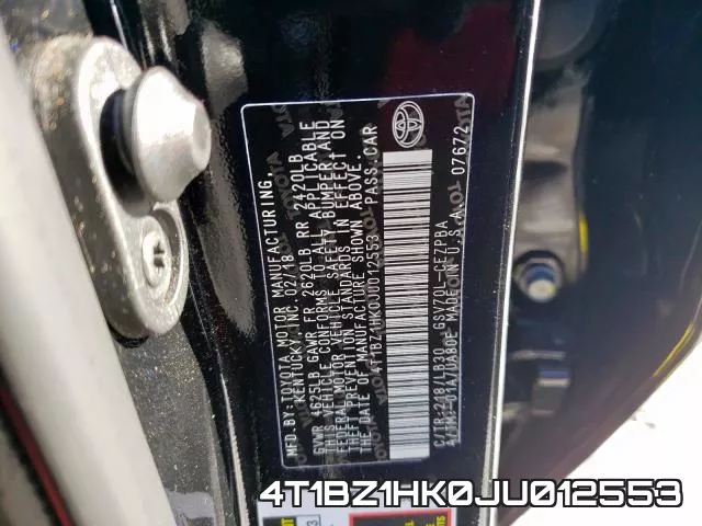 4T1BZ1HK0JU012553 фото 2
