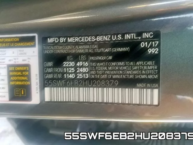 55SWF6EB2HU208379 фото 2