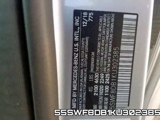 55SWF8DB1KU302385 фото 2