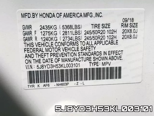 5J8YD3H53KL003101 фото 2