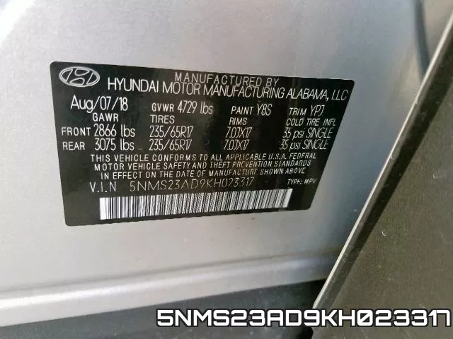 5NMS23AD9KH023317 фото 2