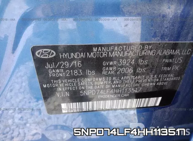 5NPD74LF4HH113517 фото 10