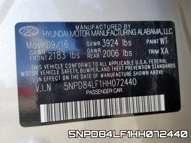5NPD84LF1HH072440 фото 2