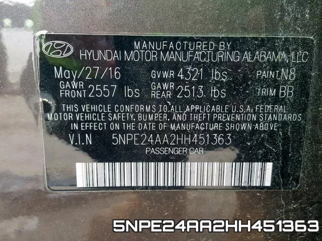5NPE24AA2HH451363 фото 2
