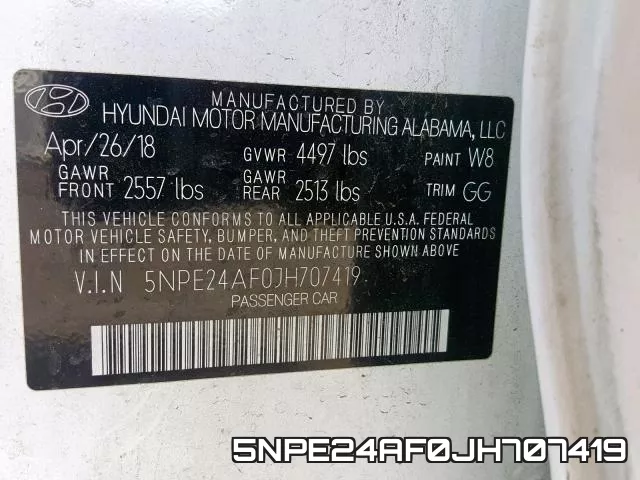 5NPE24AF0JH707419 фото 2