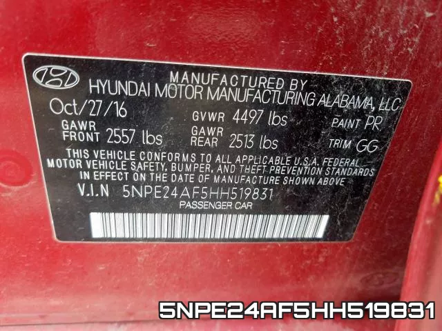 5NPE24AF5HH519831 фото 2