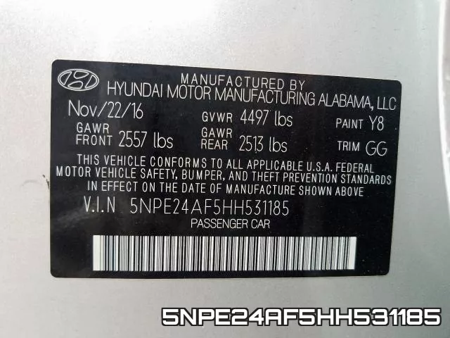 5NPE24AF5HH531185 фото 2