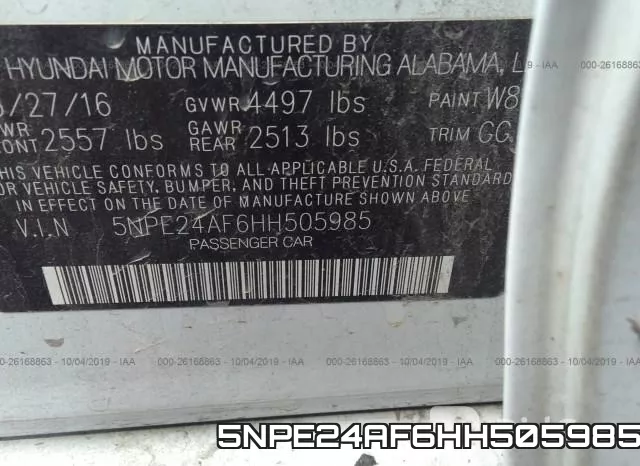 5NPE24AF6HH505985 фото 10