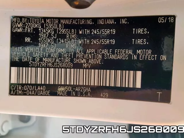 5TDYZRFH6JS268009 фото 2