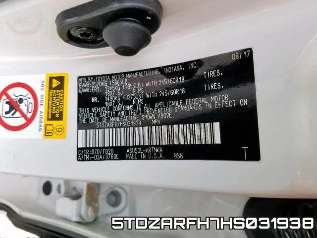 5TDZARFH7HS031938 фото 2