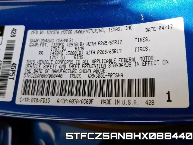 5TFCZ5AN8HX088440 фото 2