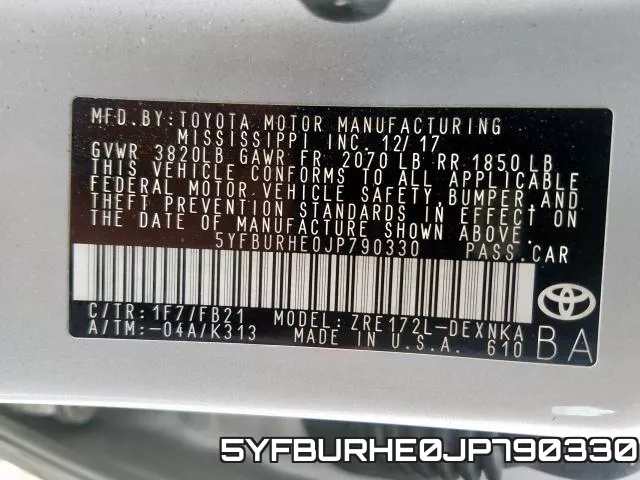 5YFBURHE0JP790330 фото 2