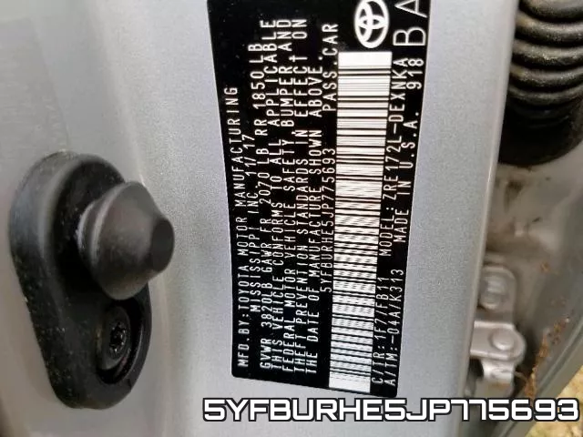 5YFBURHE5JP775693 фото 2