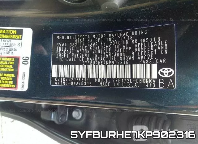 5YFBURHE7KP902316 фото 10