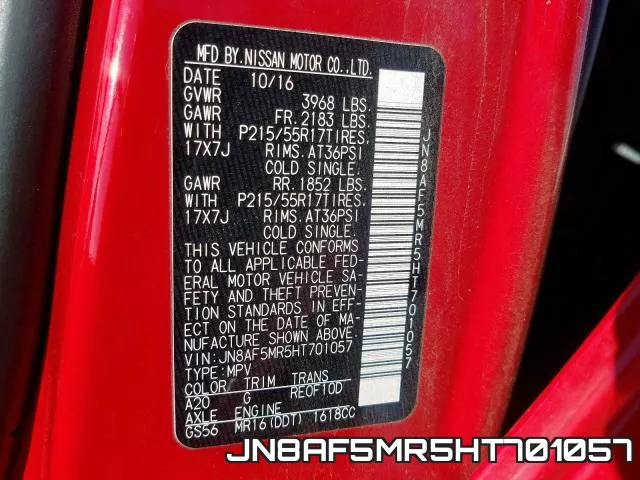 JN8AF5MR5HT701057 фото 2