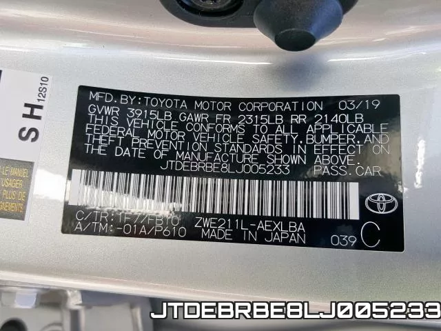 JTDEBRBE8LJ005233 фото 2