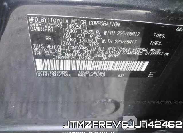 JTMZFREV6JJ742462 фото 10