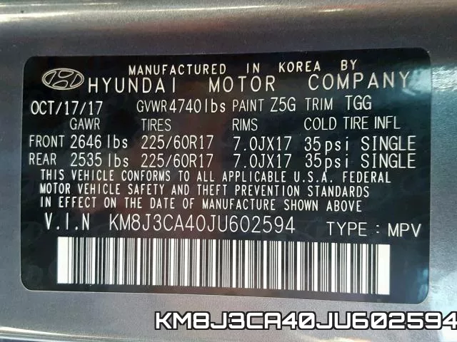 KM8J3CA40JU602594 фото 2