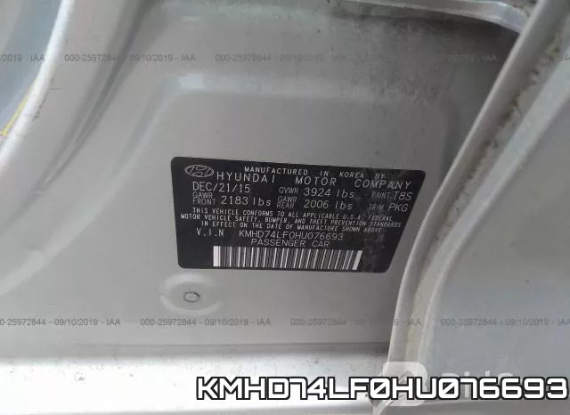 KMHD74LF0HU076693 фото 10
