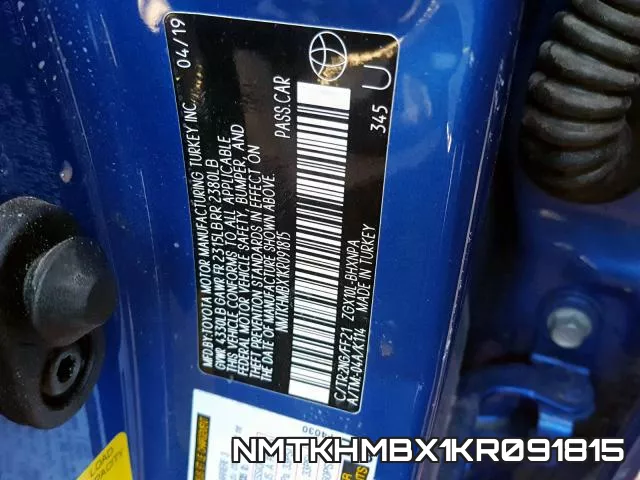 NMTKHMBX1KR091815 фото 2
