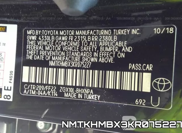 NMTKHMBX3KR075227 фото 10