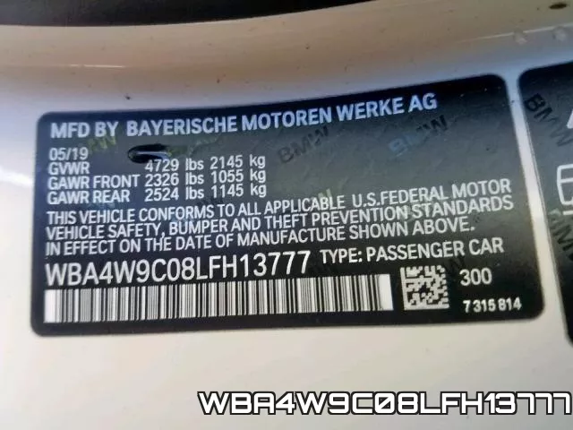 WBA4W9C08LFH13777 фото 2