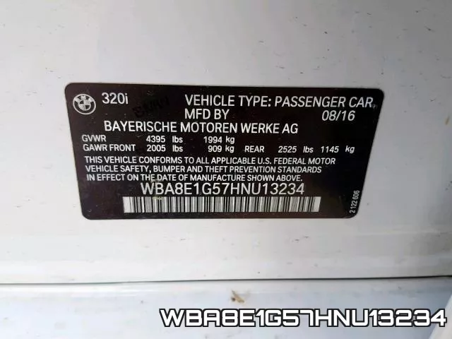 WBA8E1G57HNU13234 фото 2