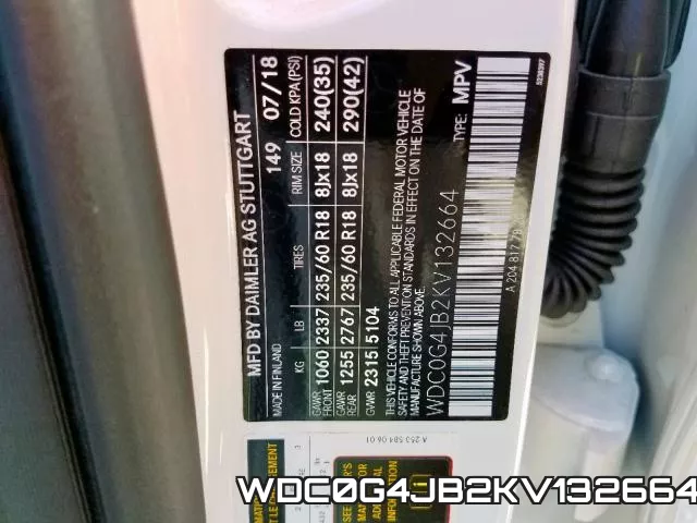 WDC0G4JB2KV132664 фото 2