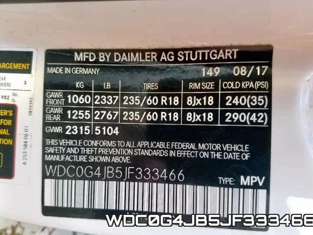 WDC0G4JB5JF333466 фото 2