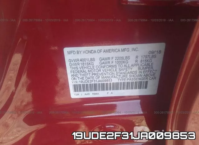 19UDE2F31JA009853 фото 9