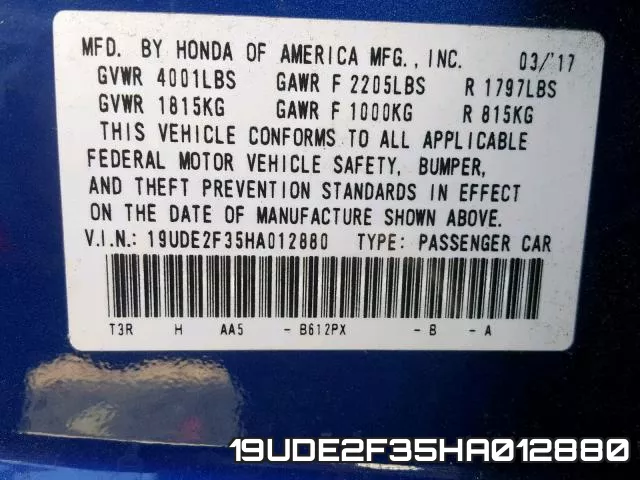 19UDE2F35HA012880 фото 2