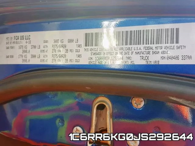 1C6RR6KG0JS292644 фото 2