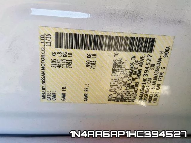 1N4AA6AP1HC394527 фото 2