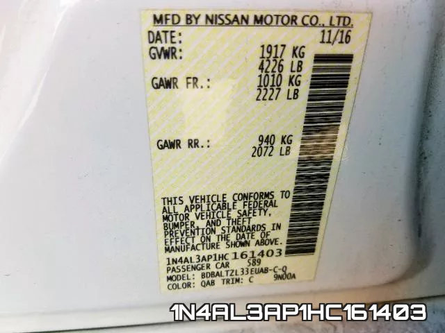 1N4AL3AP1HC161403 фото 2