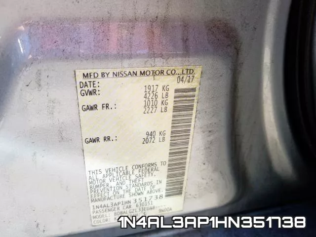 1N4AL3AP1HN351738 фото 2