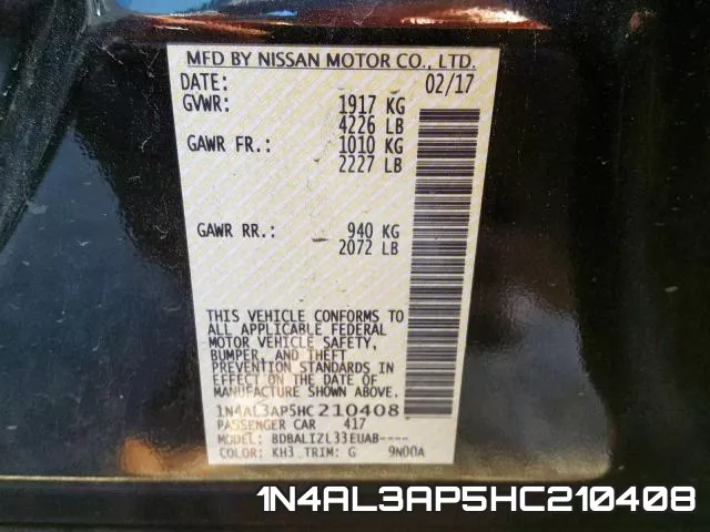 1N4AL3AP5HC210408 фото 2