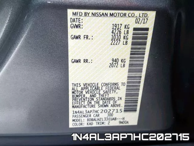 1N4AL3AP7HC202715 фото 2