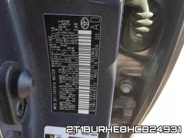2T1BURHE8HC824931 фото 2
