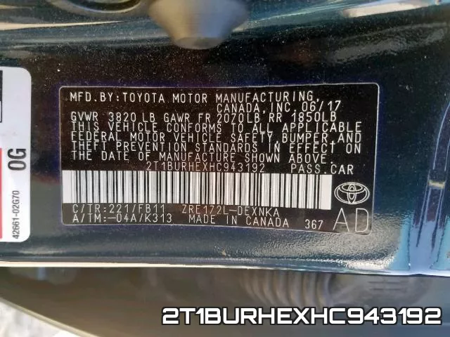 2T1BURHEXHC943192 фото 2