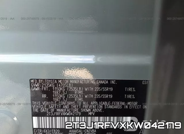 2T3J1RFVXKW042179 фото 10