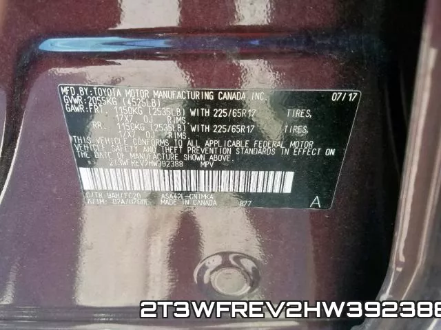 2T3WFREV2HW392388 фото 2