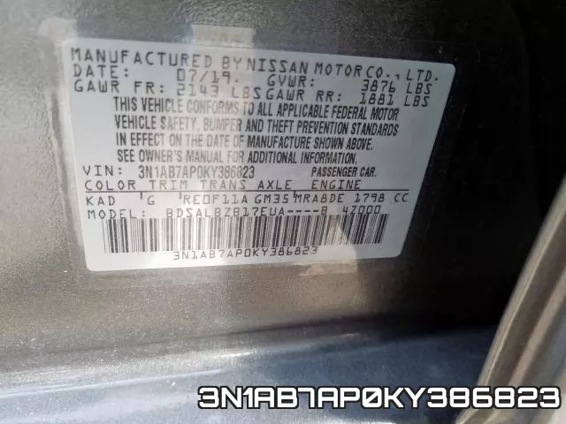 3N1AB7AP0KY386823 фото 2