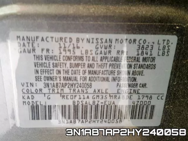 3N1AB7AP2HY240058 фото 2