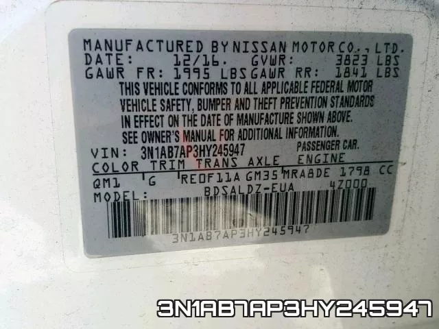 3N1AB7AP3HY245947 фото 2