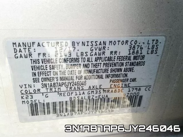 3N1AB7AP6JY246046 фото 2