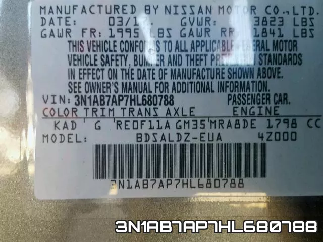 3N1AB7AP7HL680788 фото 2