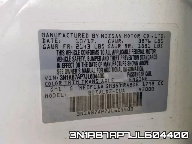 3N1AB7AP7JL604400 фото 2