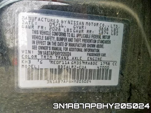 3N1AB7AP8HY205024 фото 2