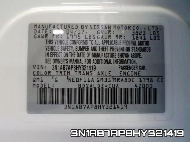 3N1AB7AP8HY321419 фото 2