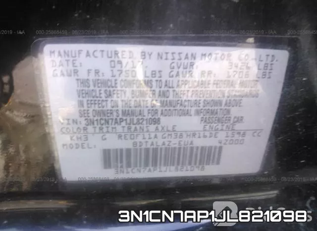 3N1CN7AP1JL821098 фото 10